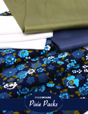 Pixie Faire Pixie Packs Limited Edition Blue Floral Velveteen Bundle Pixie Pack Pixie Faire