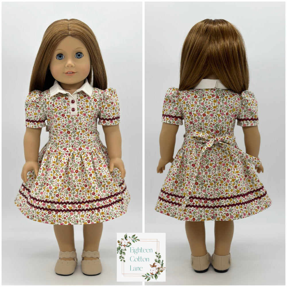 Eighteen Cotton Lane 18 Inch Historical Let's Meet the Teacher! 18" Doll Clothes Pattern Pixie Faire