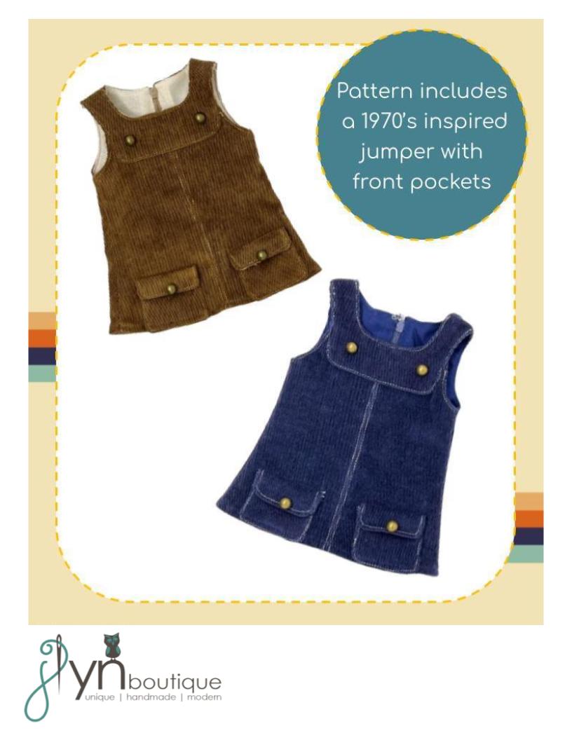 J Lyn Boutique 18 Inch Modern Vintage Jumper 18" Doll Clothes Pattern Pixie Faire