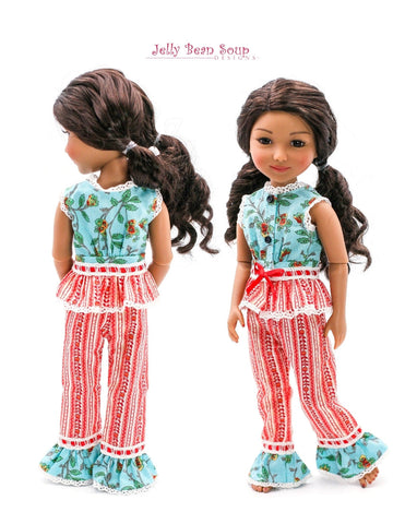 Jelly Bean Soup Designs 18 Inch Modern Vintage PJ's 14.5-15” Doll Clothes Pattern Pixie Faire