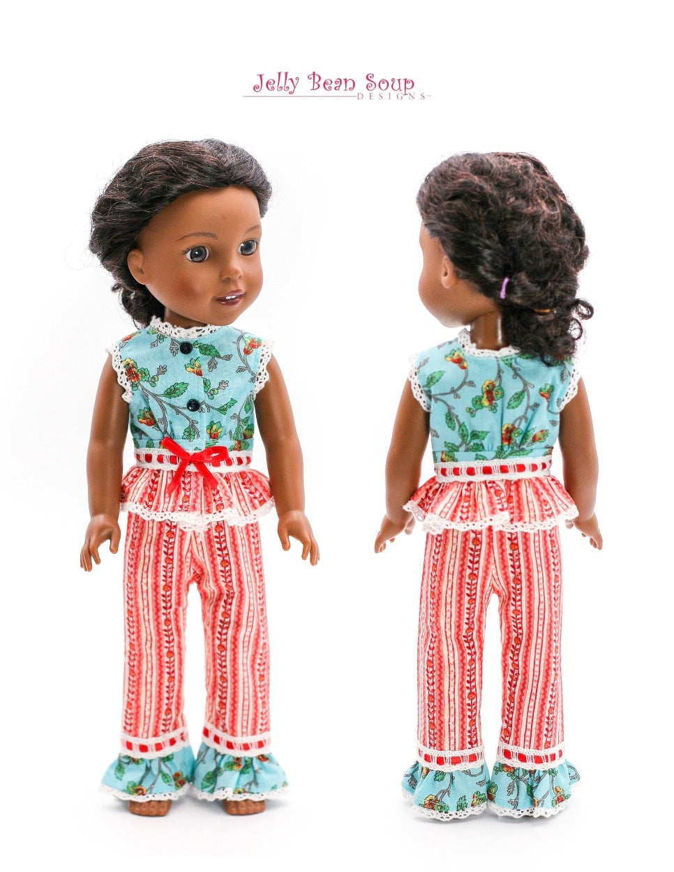 Jelly Bean Soup Designs 18 Inch Modern Vintage PJ's 14.5-15” Doll Clothes Pattern Pixie Faire