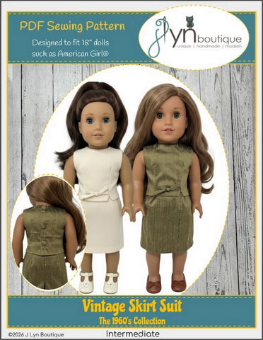 Vintage Skirt Suit 18" Doll Clothes Pattern