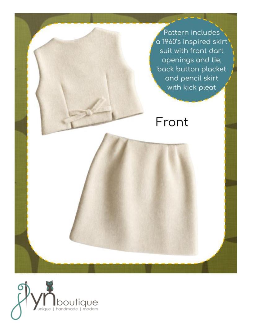 J Lyn Boutique 18 Inch Historical Vintage Skirt Suit 18" Doll Clothes Pattern Pixie Faire