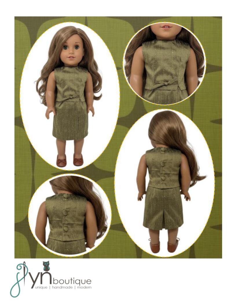 J Lyn Boutique 18 Inch Historical Vintage Skirt Suit 18" Doll Clothes Pattern Pixie Faire