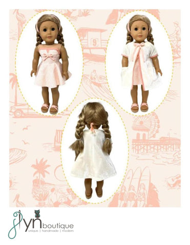 J Lyn Boutique 18 Inch Historical Vintage Surfin' Girl 18" Doll Clothes Pattern Pixie Faire