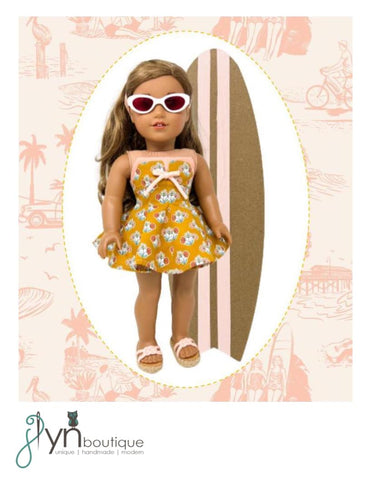 J Lyn Boutique 18 Inch Historical Vintage Surfin' Girl 18" Doll Clothes Pattern Pixie Faire