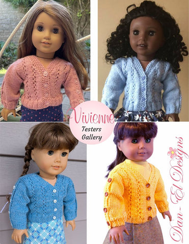 Dan-El Designs Knitting Vivienne 18" Doll Clothes Knitting Pattern Pixie Faire
