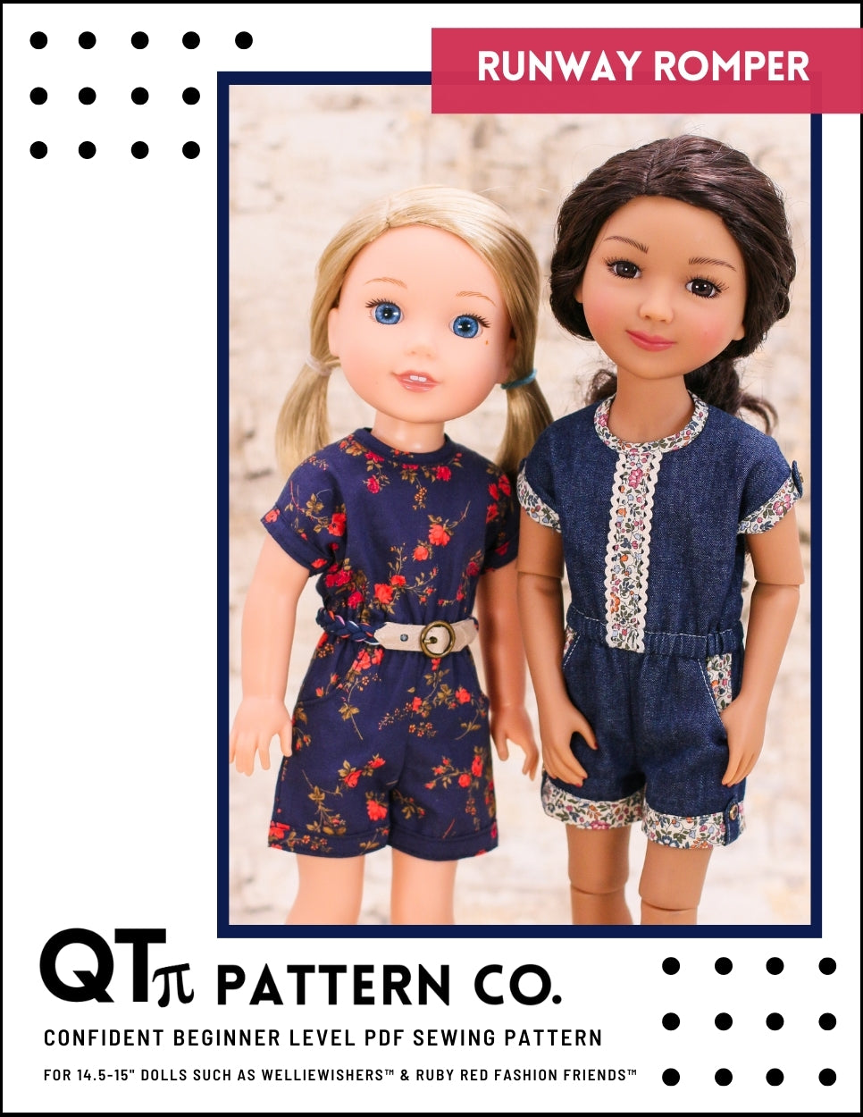 QTπ Pattern Co Runway Romper 14.5-15