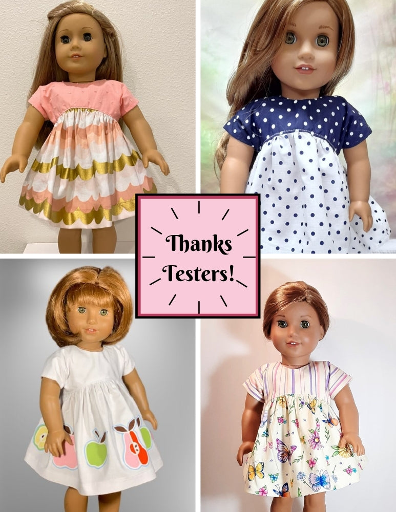 PF House Brand WellieWishers Wellington Dress and Shrug 18" Doll Clothes Pattern Pixie Faire