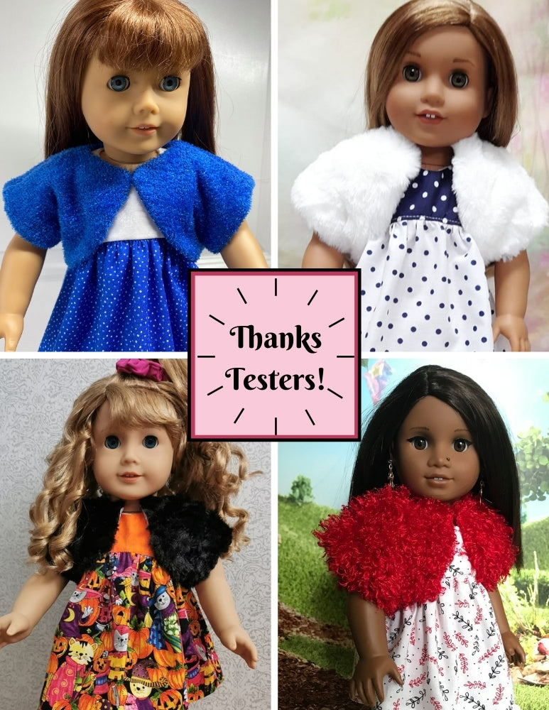 PF House Brand WellieWishers Wellington Dress and Shrug 18" Doll Clothes Pattern Pixie Faire
