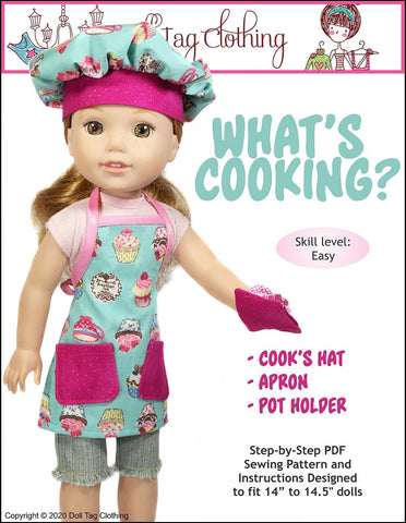 Doll Tag Clothing WellieWishers What's Cooking? 14-14.5" Doll Clothes Pattern Pixie Faire