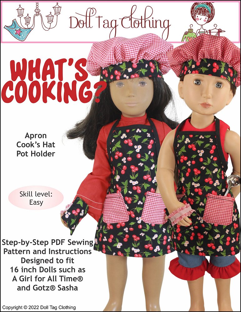 Doll Tag Clothing A Girl For All Time What's Cooking? 16" A Girl For All Time® Doll Clothes Pattern Pixie Faire
