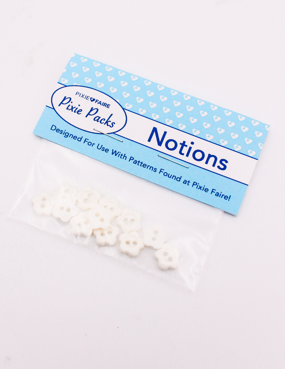 Pixie Faire Pixie Packs Pixie Packs Buttons - White Flower 3/8" Pixie Faire
