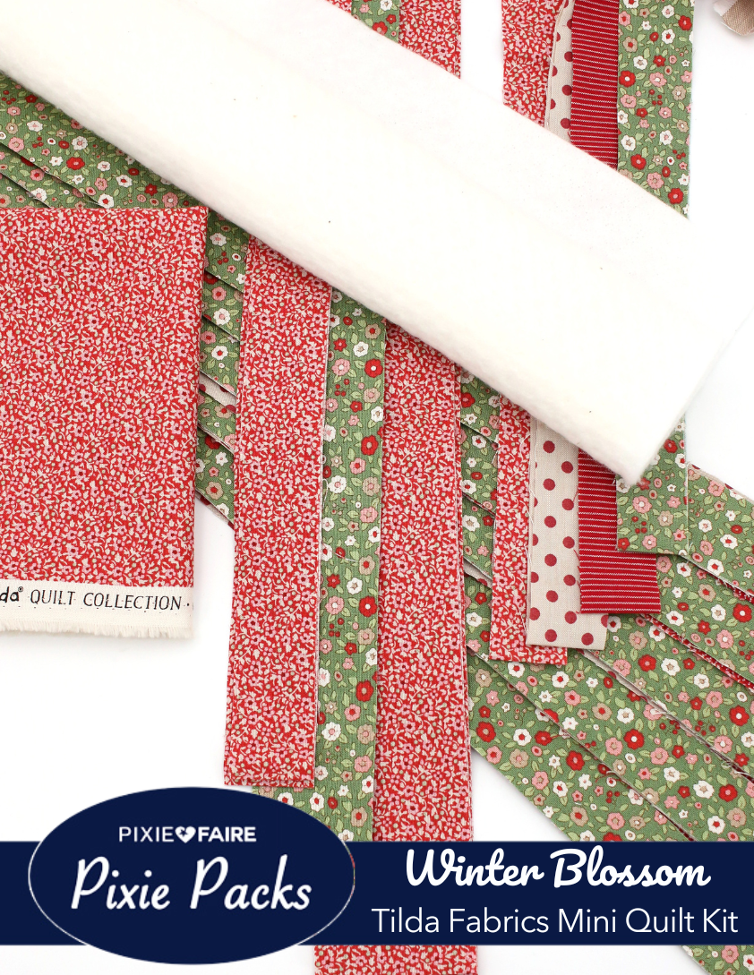 Pixie Faire Pixie Packs Pixie Packs "Winter Blossom" Tilda Fabrics Mini Quilt Kit - Tropical Illusion Pixie Faire