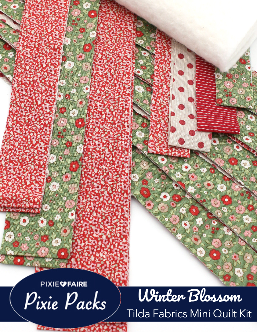 Pixie Faire Pixie Packs Pixie Packs "Winter Blossom" Tilda Fabrics Mini Quilt Kit - Tropical Illusion Pixie Faire