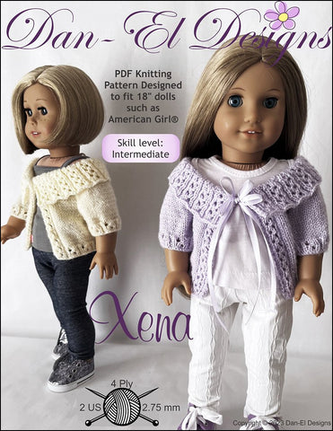 Dan-El Designs Knitting Xena 18" Doll Clothes Knitting Pattern Pixie Faire