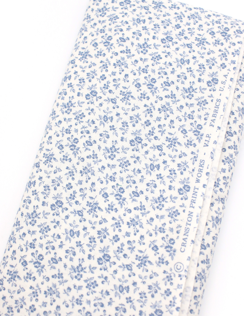 Pixie Faire Pixie Packs Fabric 1 Yard Pre-Cut - Cranston Paintwork's VIP Dainty Blue Floral Pixie Faire