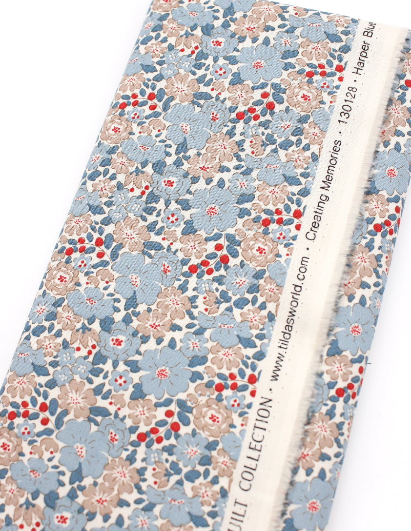 Pixie Faire Pixie Packs Fabric 1 Yard Pre-Cut - Tilda® Harper Blue Pixie Faire