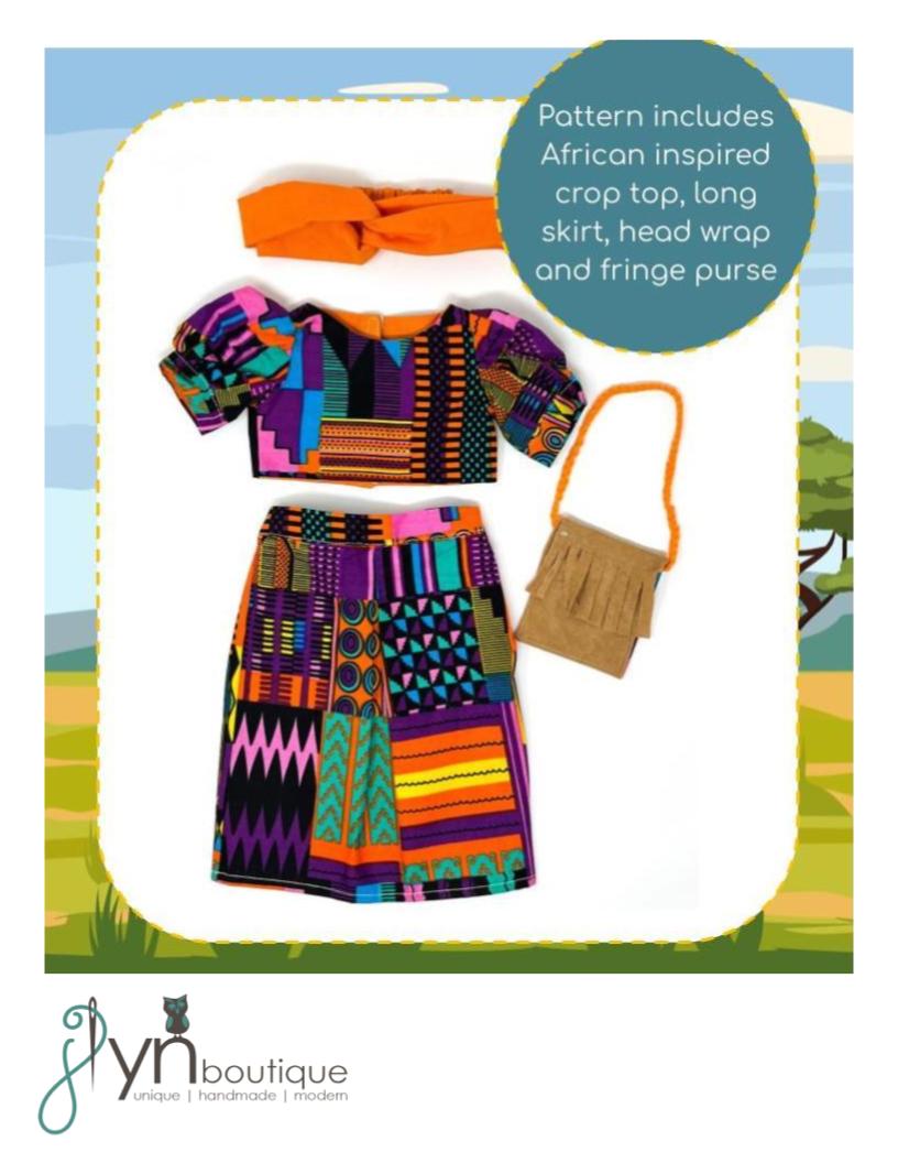 My Sunshine Dolls 18 Inch Modern Zuri Binti 18" Doll Clothes Pattern Pixie Faire