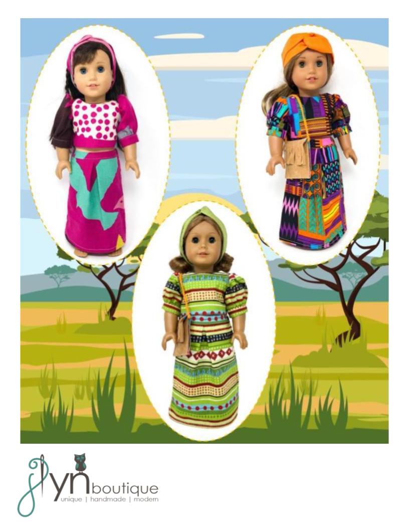 My Sunshine Dolls 18 Inch Modern Zuri Binti 18" Doll Clothes Pattern Pixie Faire