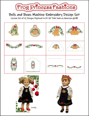 Frog Princess Fashions 18 Inch Modern Bells and Bows Jumper and Blouse Set 18" Doll Clothes Pattern Pixie Faire