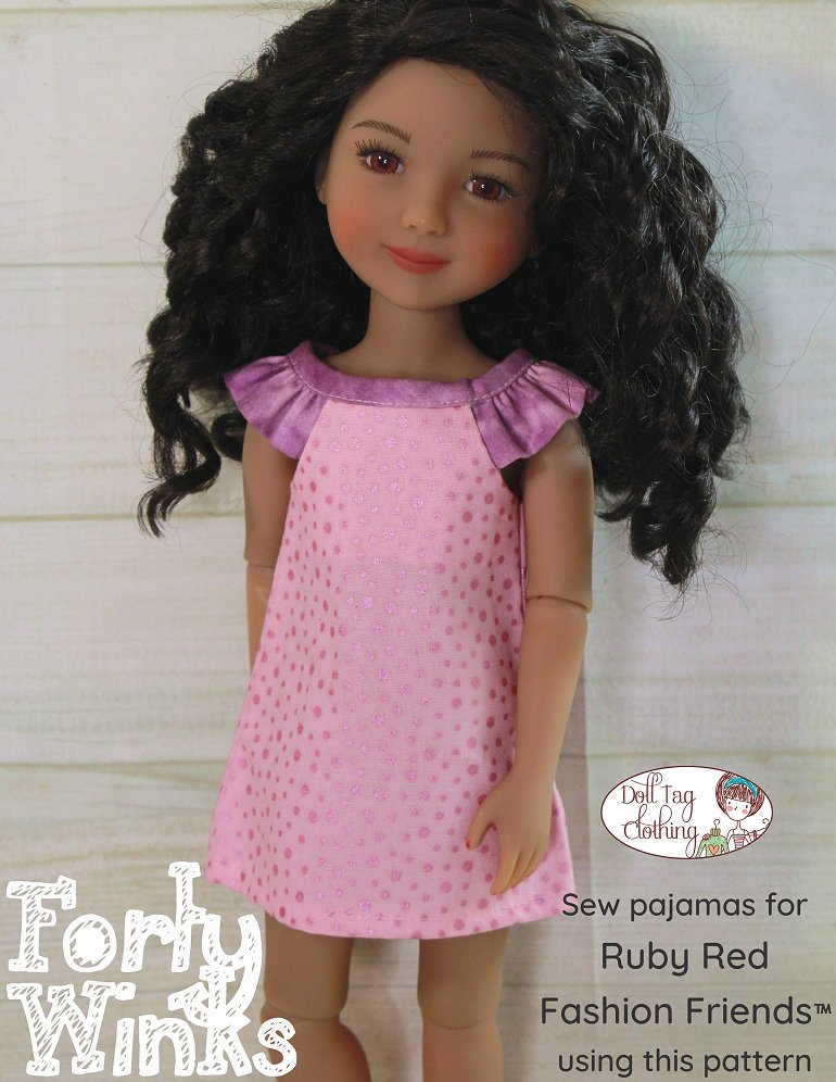 Doll Tag Clothing WellieWishers Forty Winks 14.5-15" Doll Clothes Pattern Pixie Faire