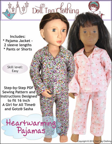 Doll Tag Clothing A Girl For All Time Heartwarming Pajamas Pattern for A Girl For All Time Dolls Pixie Faire