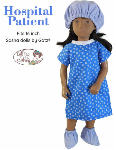 Doll Tag Clothing A Girl For All Time Hospital Patient Doll Clothes Pattern for 16" A Girl For All Time® Dolls Pixie Faire