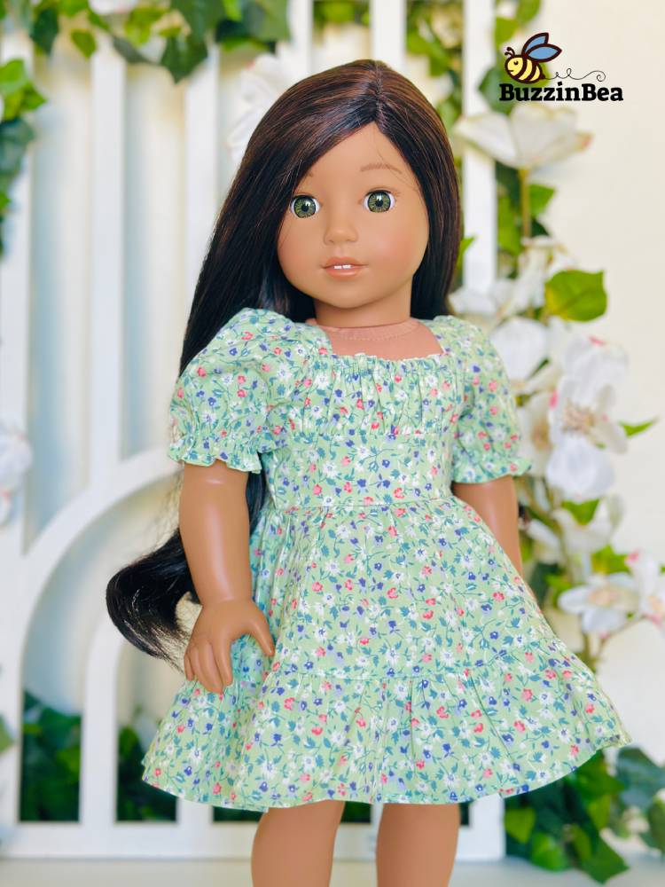 BuzzinBea 18 Inch Modern Hyacinth Dress 18" Doll Clothes Pattern Pixie Faire
