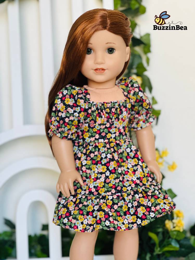 BuzzinBea 18 Inch Modern Hyacinth Dress 18" Doll Clothes Pattern Pixie Faire