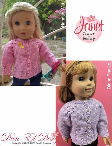 Dan-El Designs Knitting Janet 18" Doll Knitting Pattern Pixie Faire