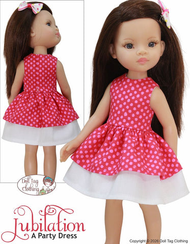 Doll Tag Clothing Paola Reina Jubilation Party Dress 13 inch Doll Clothes Pattern Pixie Faire