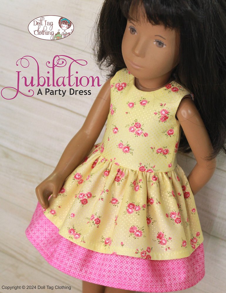 Doll Tag Clothing BFC Ink Jubilation Party Dress Doll Clothes Pattern for 16" Sasha Dolls by Gotz Pixie Faire