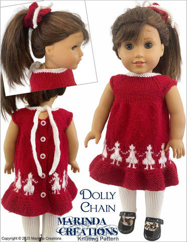 Marinda Creations Knitting Dolly Chain 18" Doll Clothes Knitting Pattern Pixie Faire