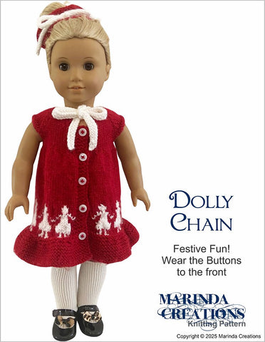 Marinda Creations Knitting Dolly Chain 18" Doll Clothes Knitting Pattern Pixie Faire