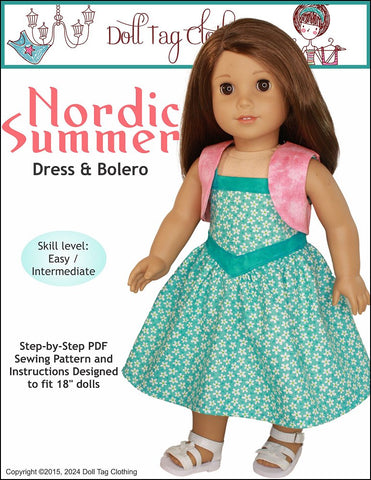 Doll Tag Clothing 18 Inch Modern Nordic Summer 18" Doll Clothes Pattern Pixie Faire