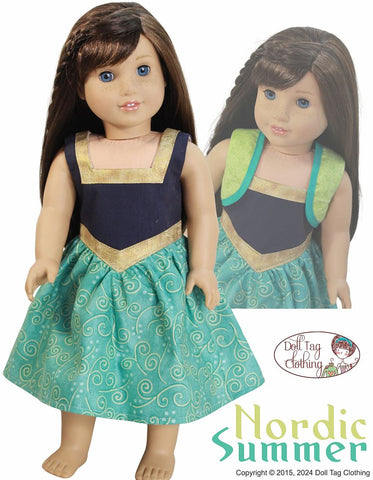 Doll Tag Clothing 18 Inch Modern Nordic Summer 18" Doll Clothes Pattern Pixie Faire