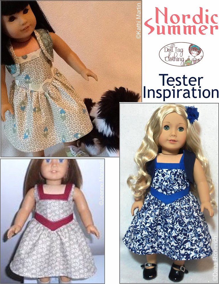 Doll Tag Clothing 18 Inch Modern Nordic Summer 18" Doll Clothes Pattern Pixie Faire