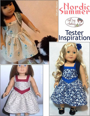 Doll Tag Clothing 18 Inch Modern Nordic Summer 18" Doll Clothes Pattern Pixie Faire
