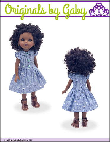 Originals by Gaby WellieWishers Soundside Dress and Blouse 14.5-15" Doll Clothes Pattern Pixie Faire