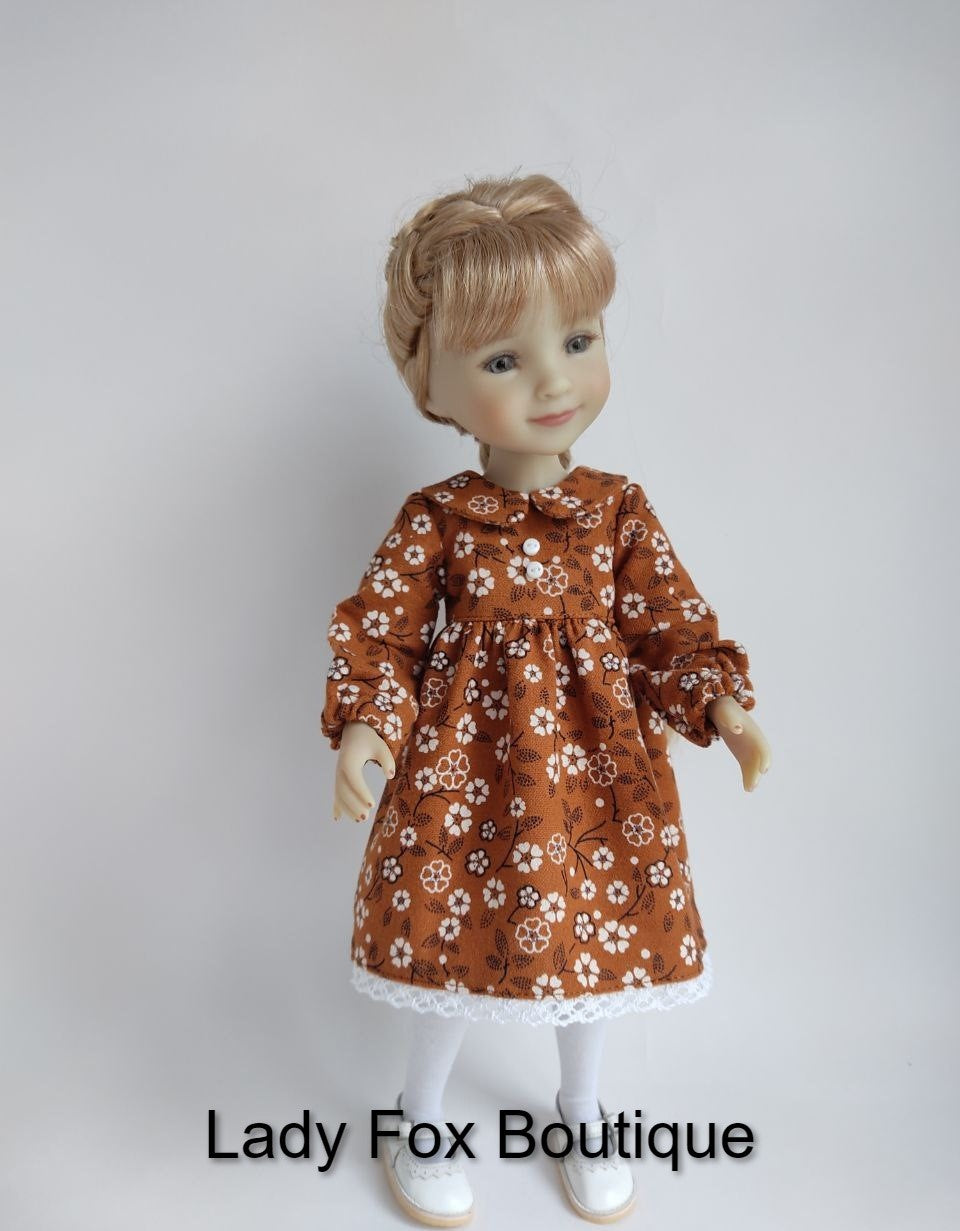Lady Fox Boutique Ruby Red Fashion Friends Cozy Autumn Dress 14.5-15 Inch Doll Clothes Pattern Pixie Faire