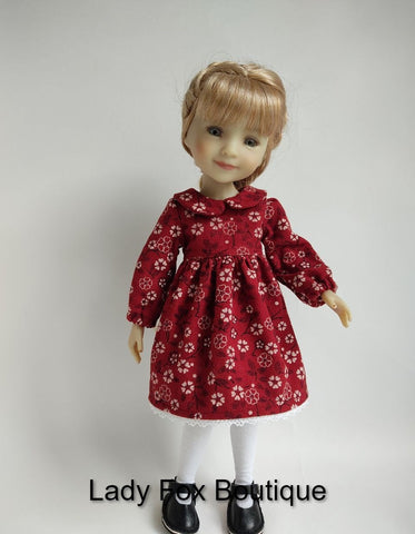 Lady Fox Boutique Ruby Red Fashion Friends Cozy Autumn Dress 14.5-15 Inch Doll Clothes Pattern Pixie Faire