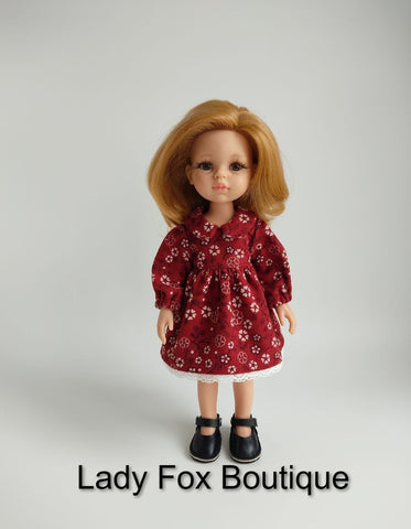 Lady Fox Boutique Paola Reina Cozy Autumn Dress Doll Clothes Pattern For 13 Inch Paola Reina Dolls Pixie Faire