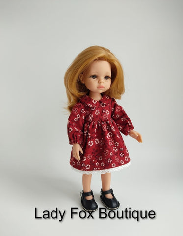 Lady Fox Boutique Paola Reina Cozy Autumn Dress Doll Clothes Pattern For 13 Inch Paola Reina Dolls Pixie Faire