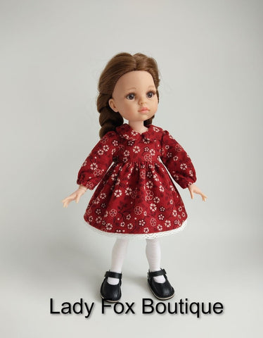 Lady Fox Boutique Paola Reina Cozy Autumn Dress Doll Clothes Pattern For 13 Inch Paola Reina Dolls Pixie Faire