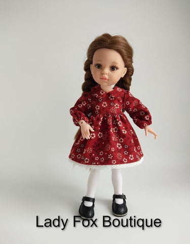 Lady Fox Boutique Paola Reina Cozy Autumn Dress Doll Clothes Pattern For 13 Inch Paola Reina Dolls Pixie Faire