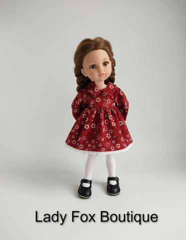 Lady Fox Boutique Paola Reina Cozy Autumn Dress Doll Clothes Pattern For 13 Inch Paola Reina Dolls Pixie Faire