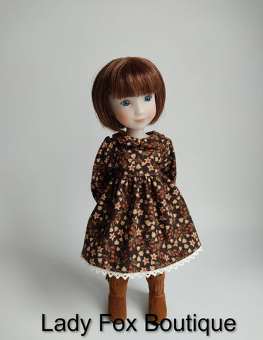 Lady Fox Boutique Siblies Cozy Autumn Dress Doll Clothes Pattern For 12" Siblies Dolls Pixie Faire