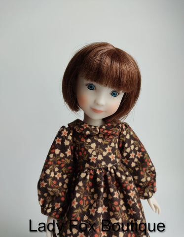 Lady Fox Boutique Siblies Cozy Autumn Dress Doll Clothes Pattern For 12" Siblies Dolls Pixie Faire
