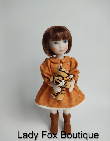 Lady Fox Boutique Siblies Cozy Autumn Dress Doll Clothes Pattern For 12" Siblies Dolls Pixie Faire